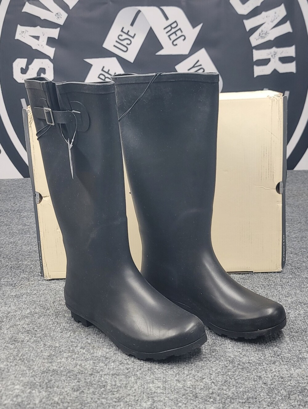 St Johns Bay Rigger Rubbers Women's Size 9 M Black NEW